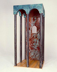 1990 - dais - cuivre, bois - 2,35m x 0,90m x 0,80m